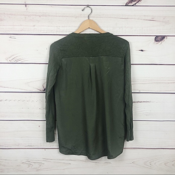 ONE A Anthropologie Green Cut Out Pullover S - Picture 7 of 9
